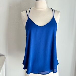 Lush Strappy Back V-neck Camisole in Cobalt Blue, Small
